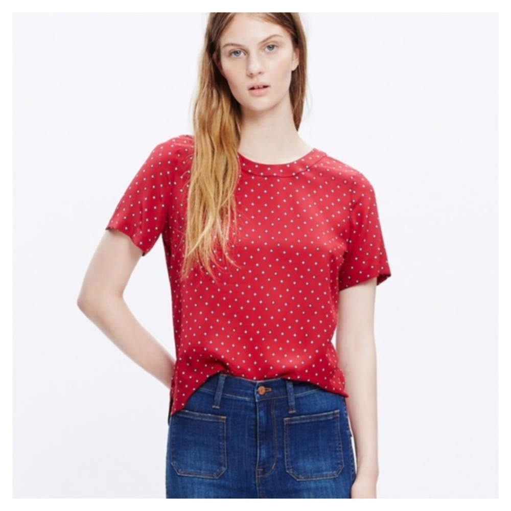 Madewell Red Silk Top